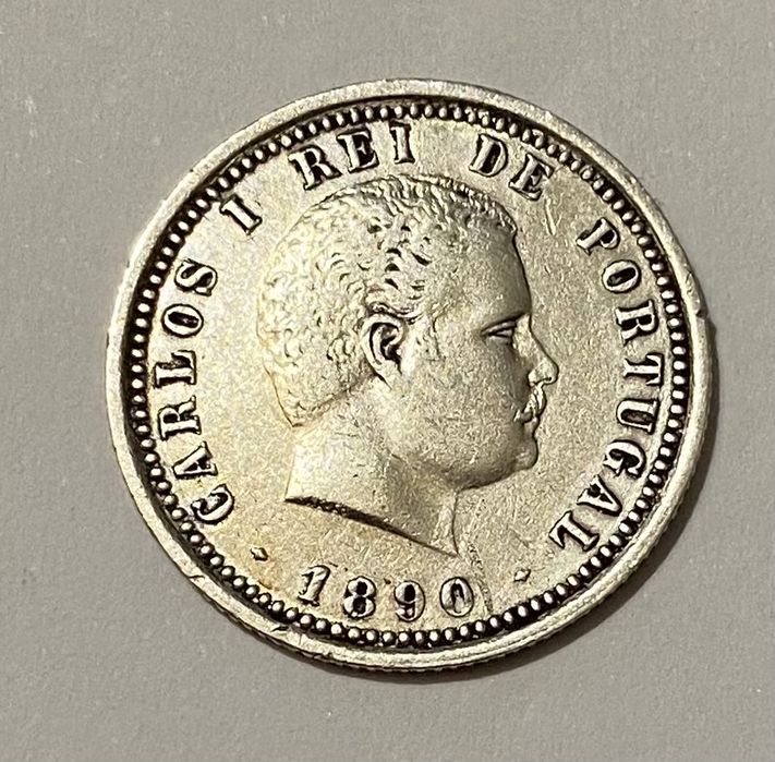 Moeda D CARLOS I - 100 Teis 1890
