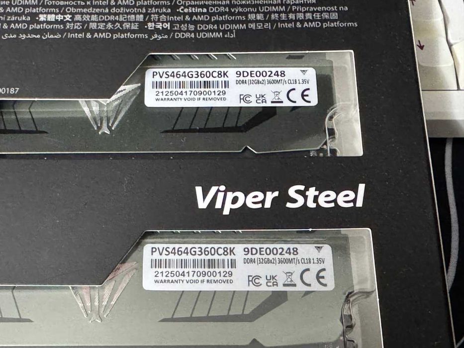 Оперативна пам’ять Patriot Viper Steel DDR4 64GB 2×32GB 3600MHz RAM