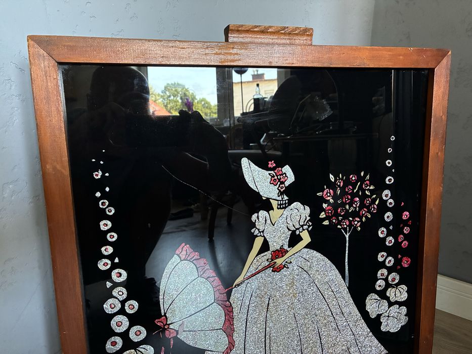 Parawan kominkowy vintage lata 30