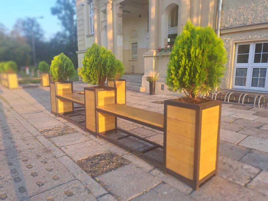 Ławka ogrodowa/parkowa/tarasową , z donicami !