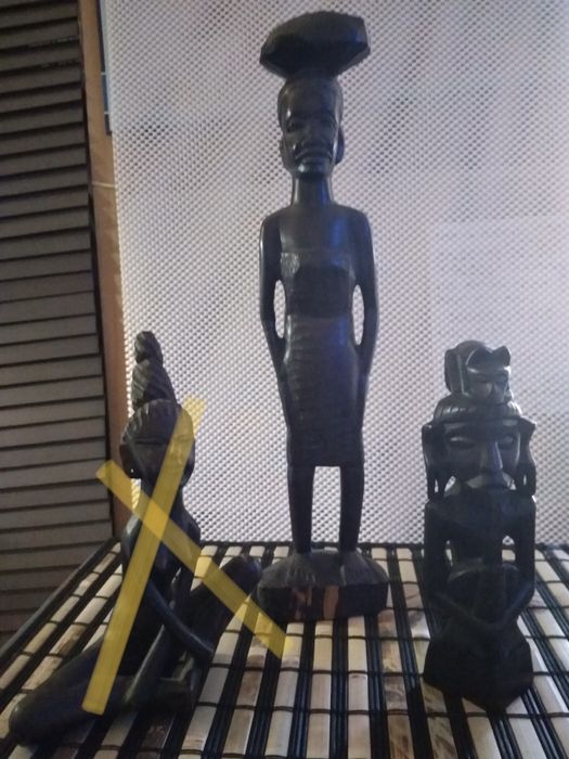 Figurki afrykańskie ,zestaw  2 szt. 40cm.i 21 cm