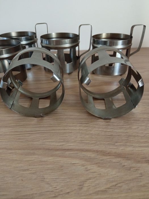 11 szt. koszyczki-uchwyty do szklanek-ze stali PRL