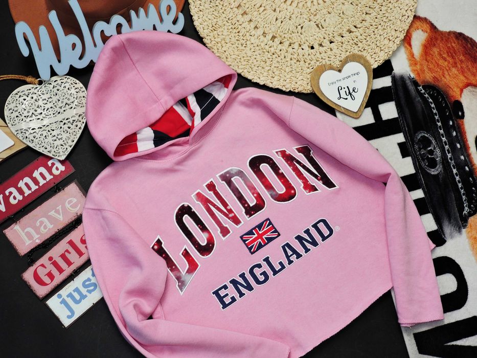 England Bluza pink kaptur London S/M