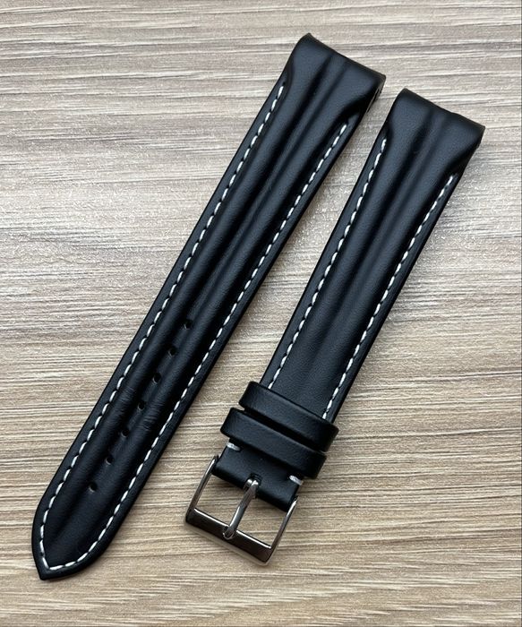 Nowy skórzany czarny paseczek do zegarka Omega