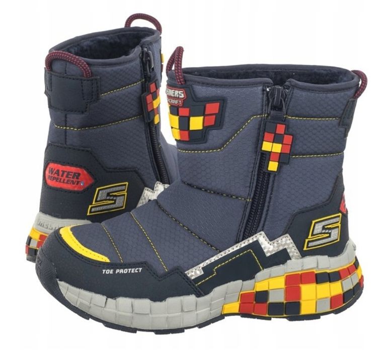 Śniegowce buty zimowe skechers mega -craft cuboforce roz.  34 granatow