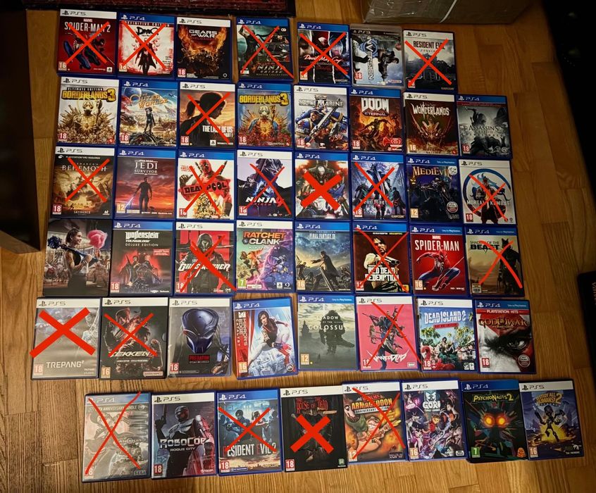 Wyprzedaż prywatnej kolekcji gier PS5/PS4 dużo gier