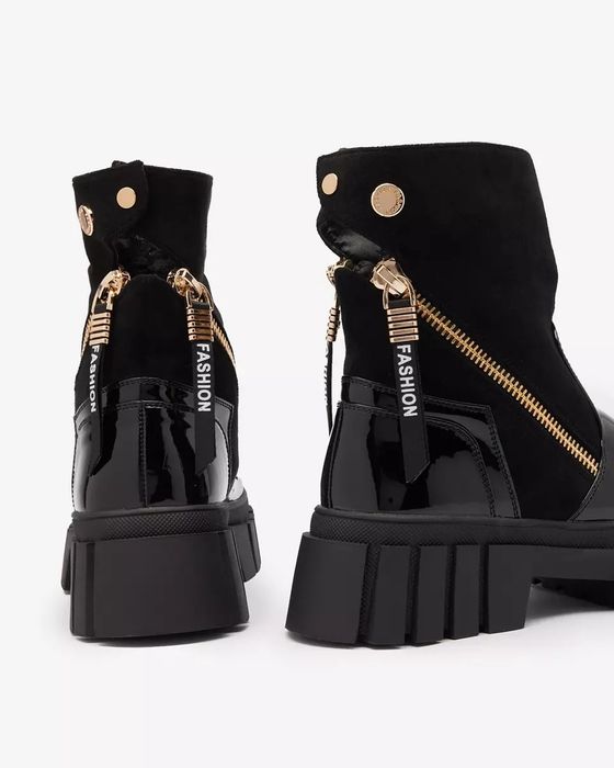 36 37 38 botki 39 40 41 trapery z ozdobnym zamkiem gruba podeszwa