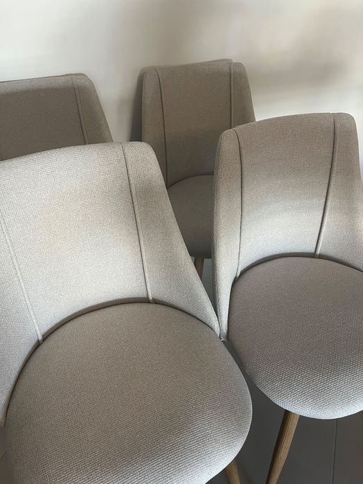 Conjunto 4 cadeiras jantar bege