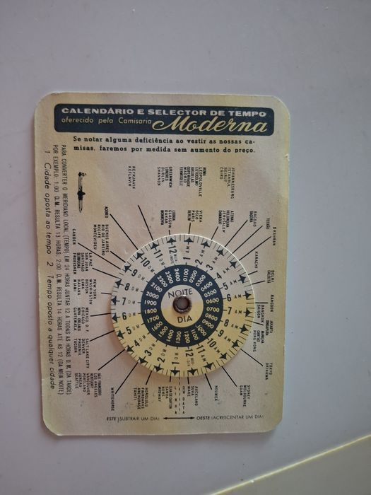 Camisaria moderna raro calendario vintage