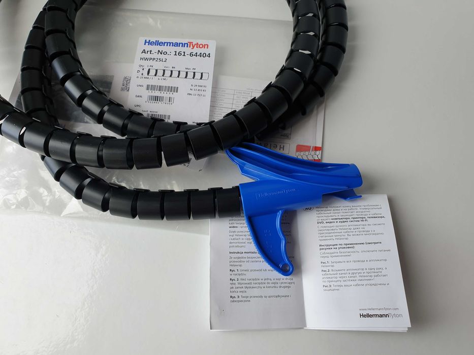 Спіральний органайзер для кабелів HellermannTyton діаметр 25 мм  L 2м