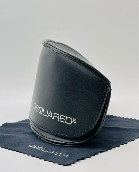 Etui na okulary Dsquared2 okulary przeciwsłoneczne czarne skórzane