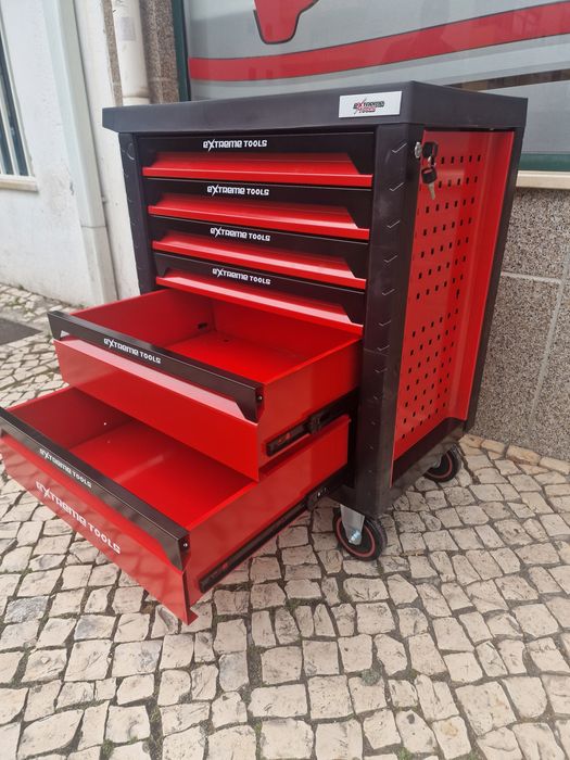 Carrinho de ferramenta de 6 gavetas 4 completas novo