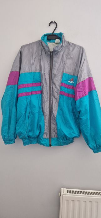 Kultowa  Ortalionowa bluza  dresowa Vintage  PRl  Adidas w doskonałym stanie