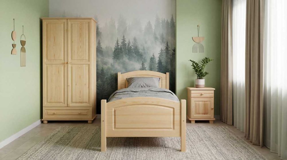 Łóżko drewniane Mario podwyższone +10cm dla SENIORA 90x200