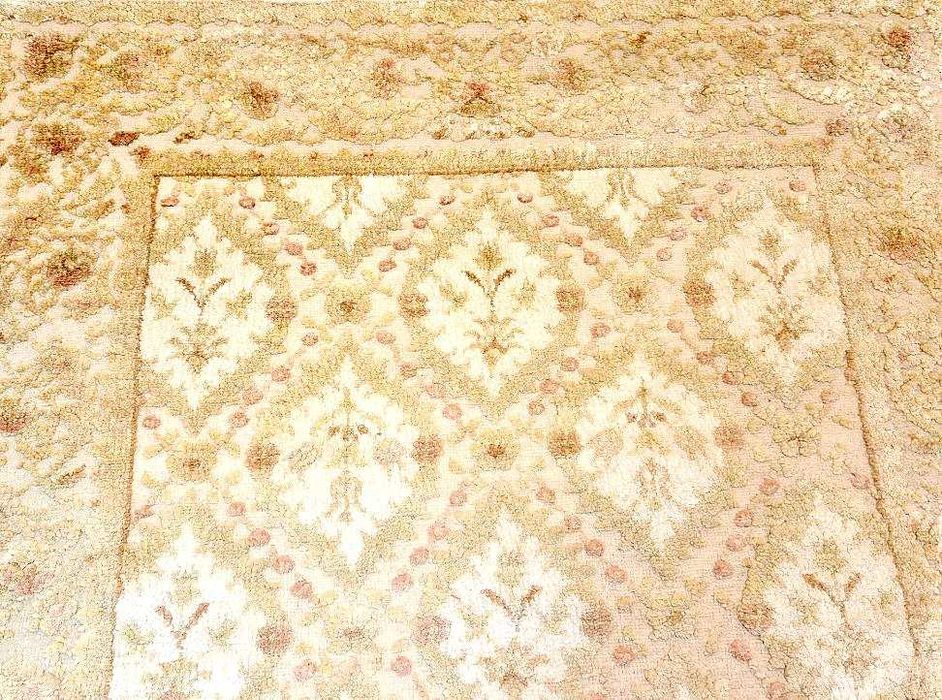 Tapete TURCO OUSHAK (da Anatólia) original de SEDA e LÃ, 195cm x 90cm