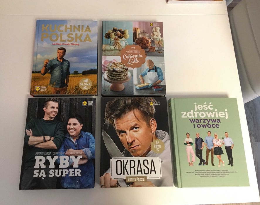 Książki kucharskie Okrasa Pascal Lidl, zestaw 5szt.