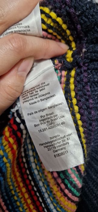 Kolorowy sweter w paski Rainbow by Bonprix rozm. XL