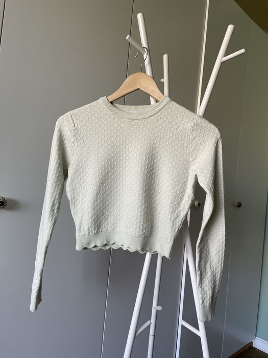 Zara bluzka damska rozmiar S croptop sweterek na jesień scandi modny