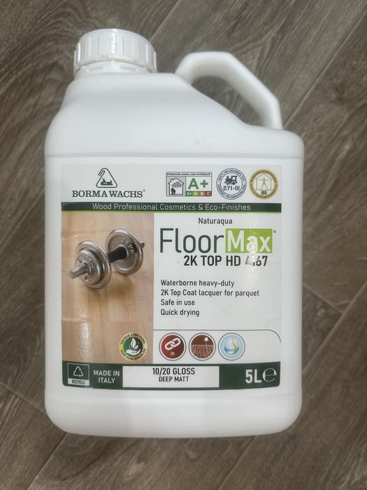 Продам лак для паркету Borma Wachs FloorMax 2K TOP HD 4167