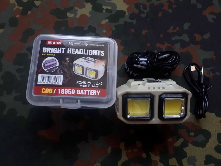 Налобний акумуляторний ліхтар RB971 USB Туре-С червоне,біле світло