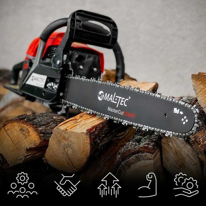 PIŁA SPALINOWA 5,7 KM Mocna do drzewa drewna Prowadnice Łańcuchy NOWA
