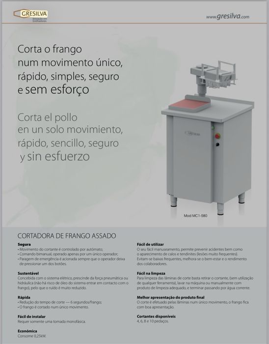 Maquina especial de corte de Frango churrasco Gresilva