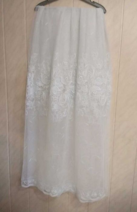 Тюль сетка жаккард Штора готовая  255х140 с кольцами в комнату