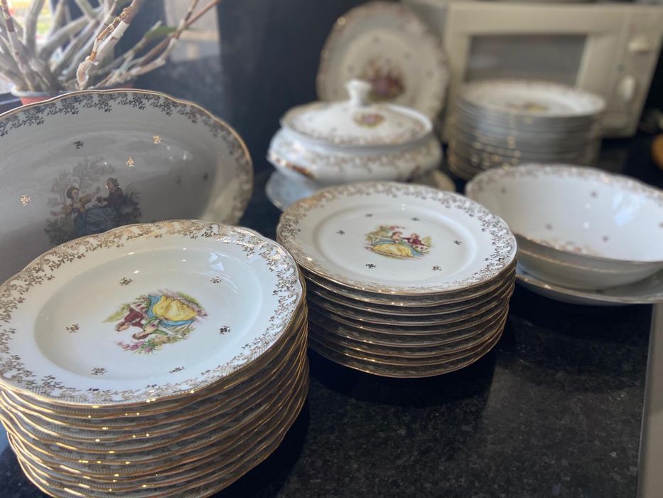 Conjunto Loiça Porcelana Limoges Francesa Viritable Porcelaine (Rara)