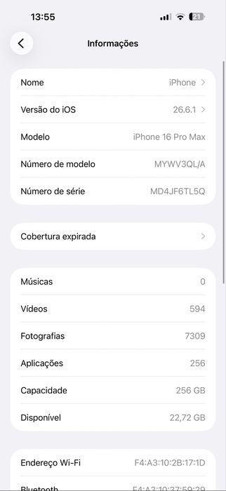 Iphone 16 Pro Max 256Gb Titânio Preto