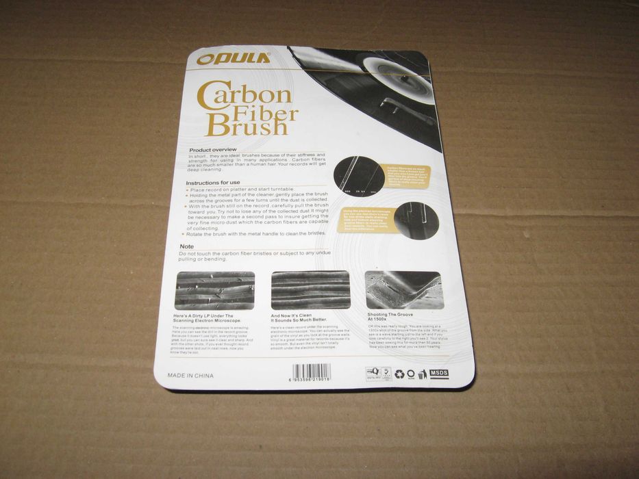 Антистатическая щетка CARBON чистки виниловых пластинок OPULA