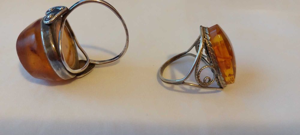 Anel de âmbar e prata, Arte Nova