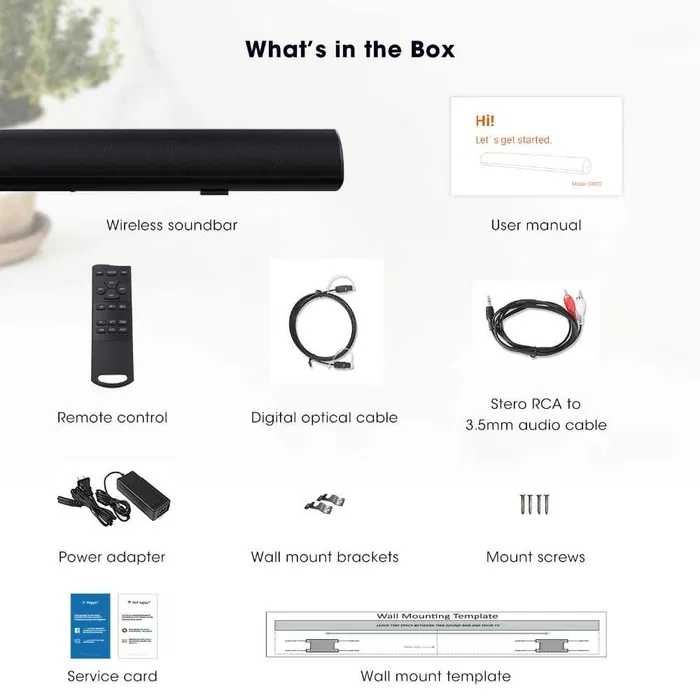 Soundbar Grande 100W Hi-Fi Bluetooth com AUX, Óptico e USB para TV e Telemóvel NOVO
