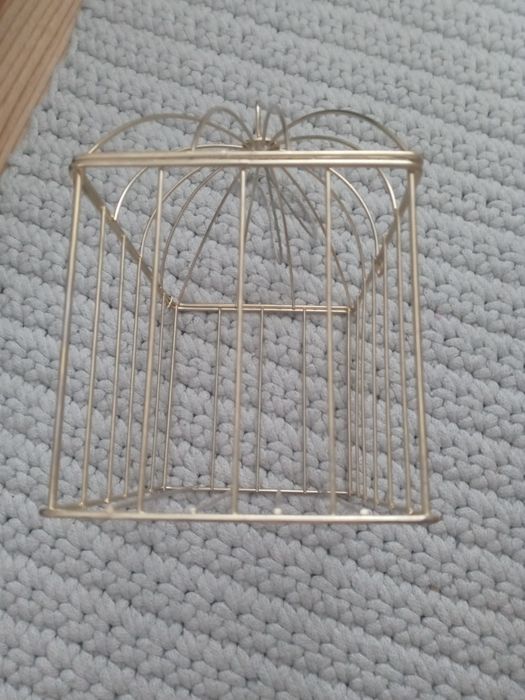 Klatka metalowa druciana złota