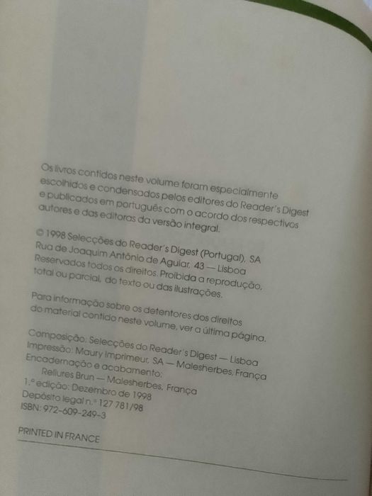 Livro "Seleções do Livro" do Reader's Digest
