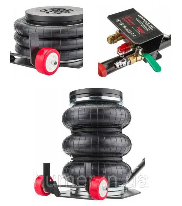 Домкрат пневматичний RED TECHNIC 3,5Т, 150-400 мм, 3 пневмоподушки