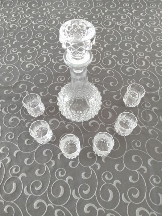 Garrafa e copos Cristal d'Arques
