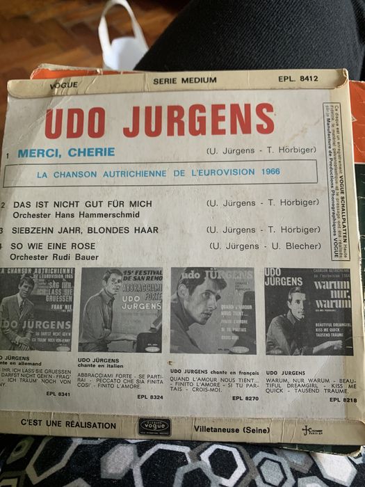 Single vinil musica vencedora eurovisao 1966