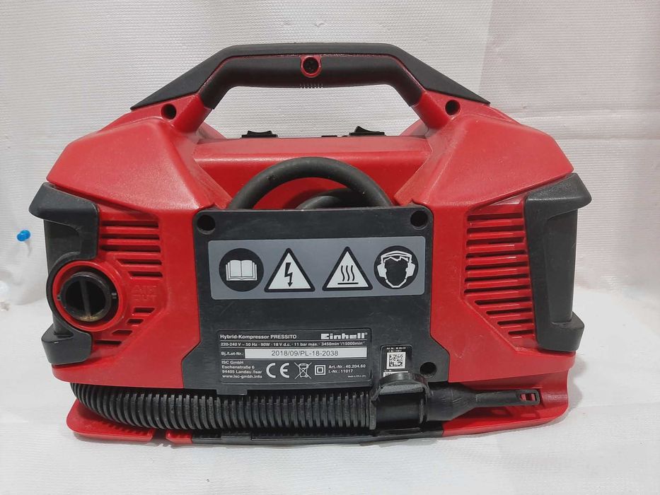 Kompresor bezolejowy Einhell Pressito + Aku 18V / 3.0 Ah