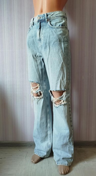 Стильные широкие джинсы с разрезами FB Sister (New Yorker) — XS/S