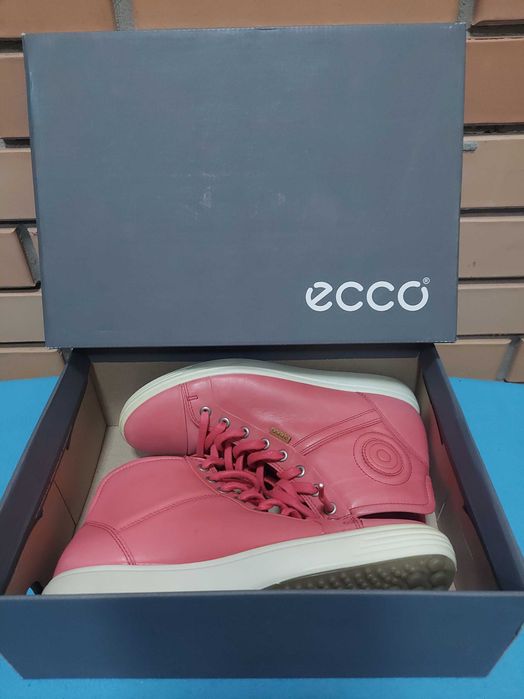 Черевики кеди хайтопи Ecco Soft 7 розмір 38 стан близький до нових рожеві