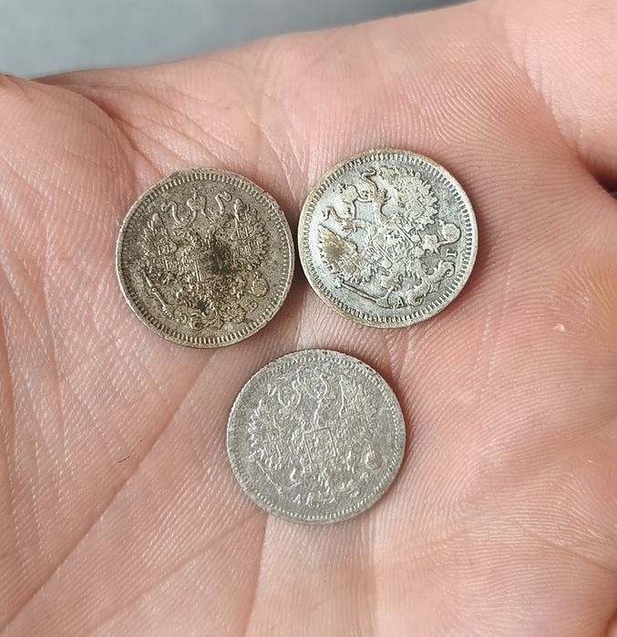 Srebrne monety Kopiejki 5 sztuk