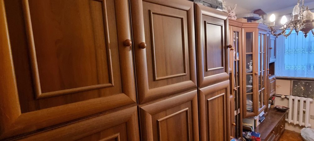 Meble pokojowe, meblościanka MARK, ciemny orzech