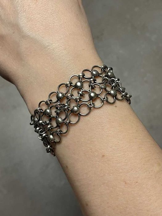 Warszawska Srebrna Bransoletka - KOLCZUGA - 32,35g - VINTAGE - ORNO