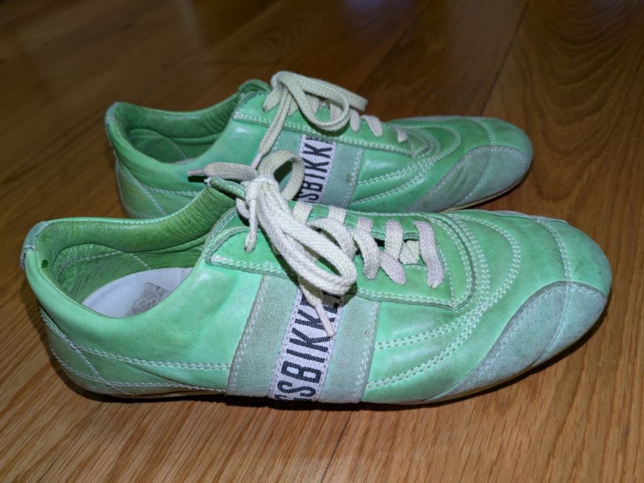Sapatilhas em pele verde Bikkembergs 37