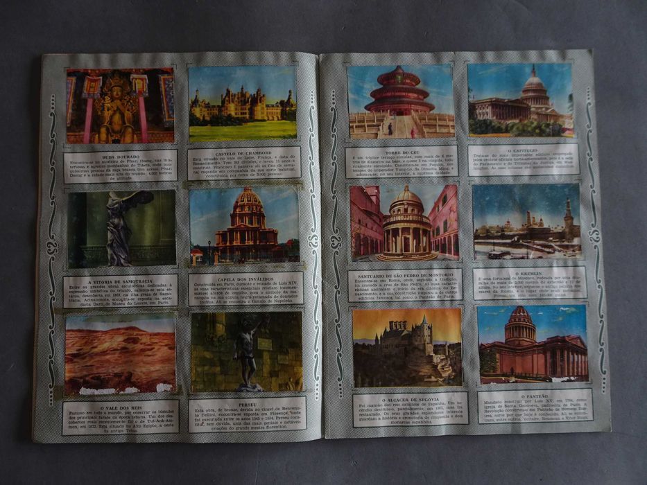 Caderneta de cromos Maravilhas do Mundo (falta 9 cromos)