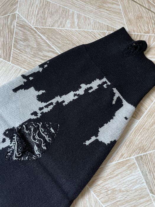 Свитер Grunge Distressed Knitted Sweater Glitch Art Style Gothic L
