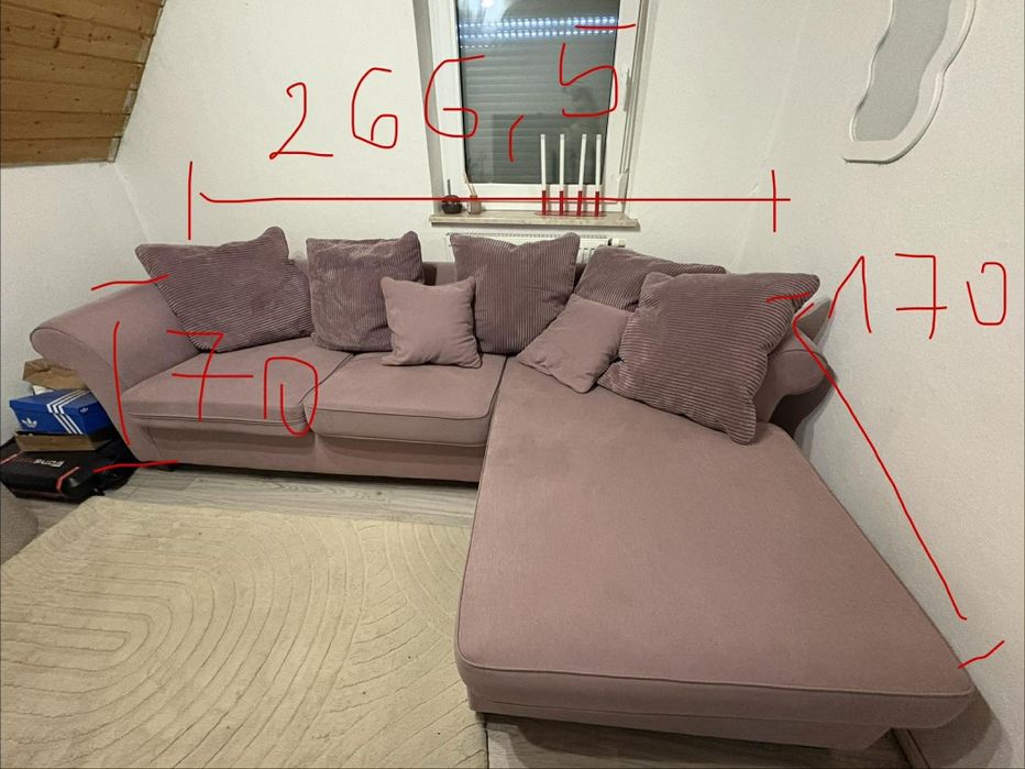 Duża kanapa narożna L