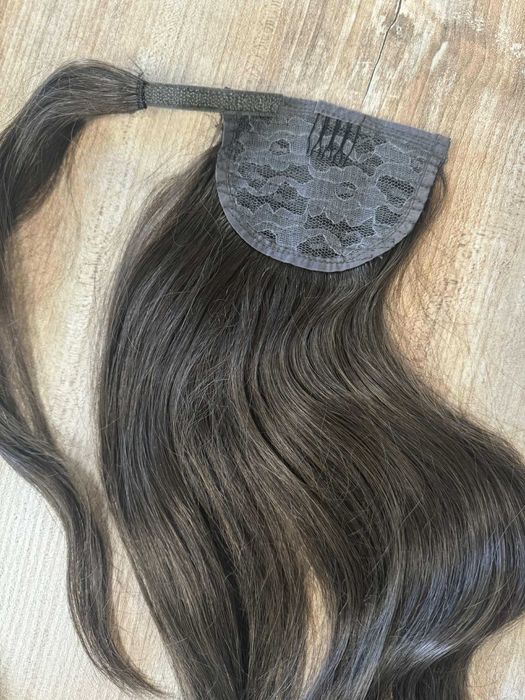 Kucyk naturalny Cameron Hair 40 cm naturalny brąz