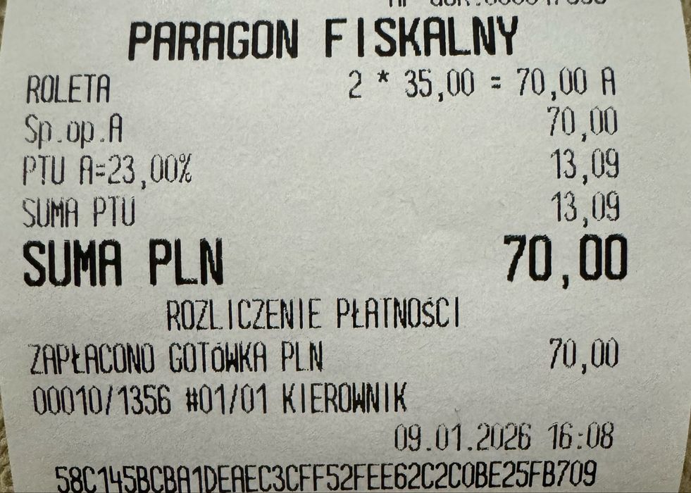 2 x roleta zaciemniająca 68x150 68x215