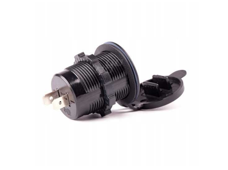 Wodoodporna szybka ładowarka samochodowa 2xUSB 12/24V QC